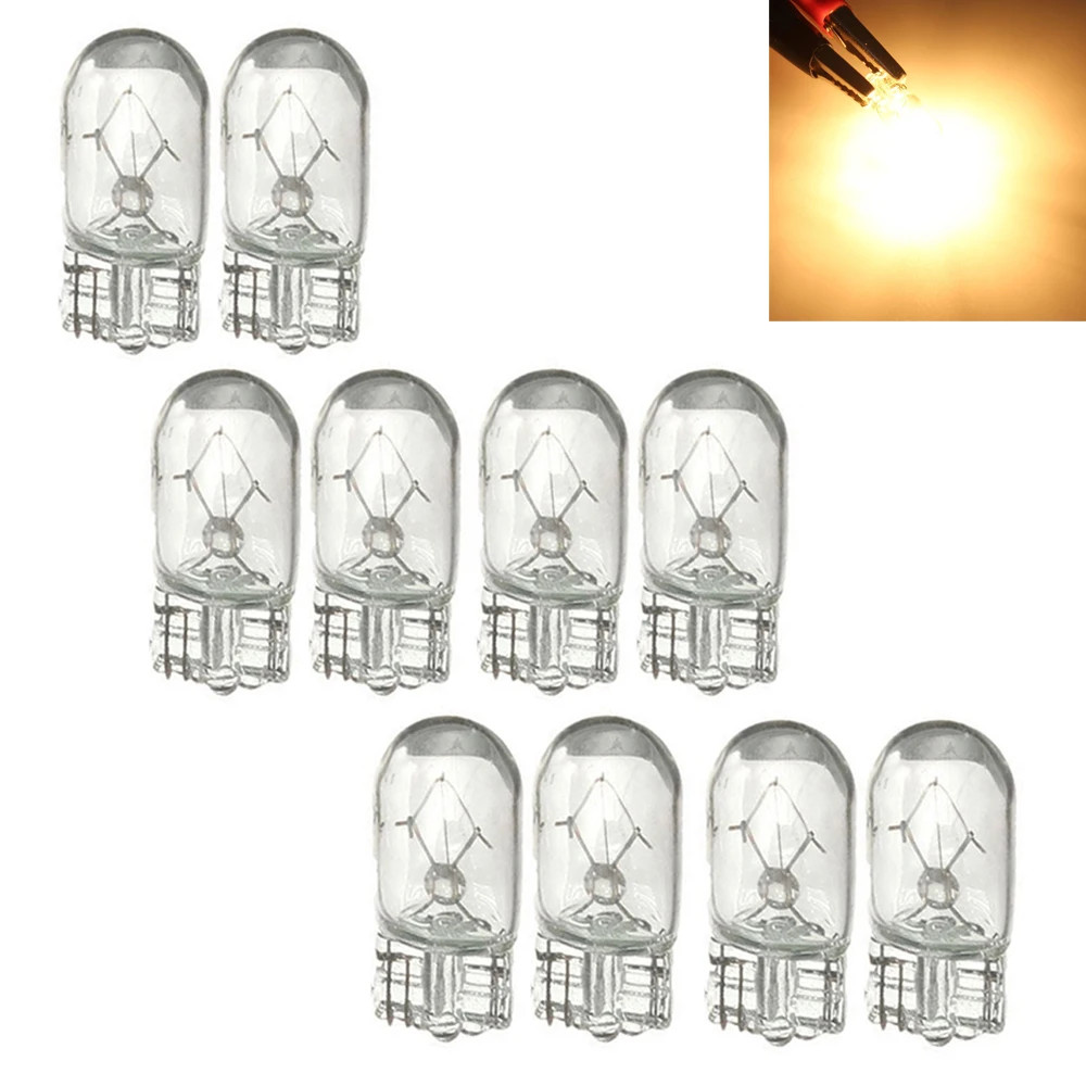 10x 501 Amber Orange Bulbs 12V 5W Capless Side Indicator W2.1 x 9.5D Car Lights