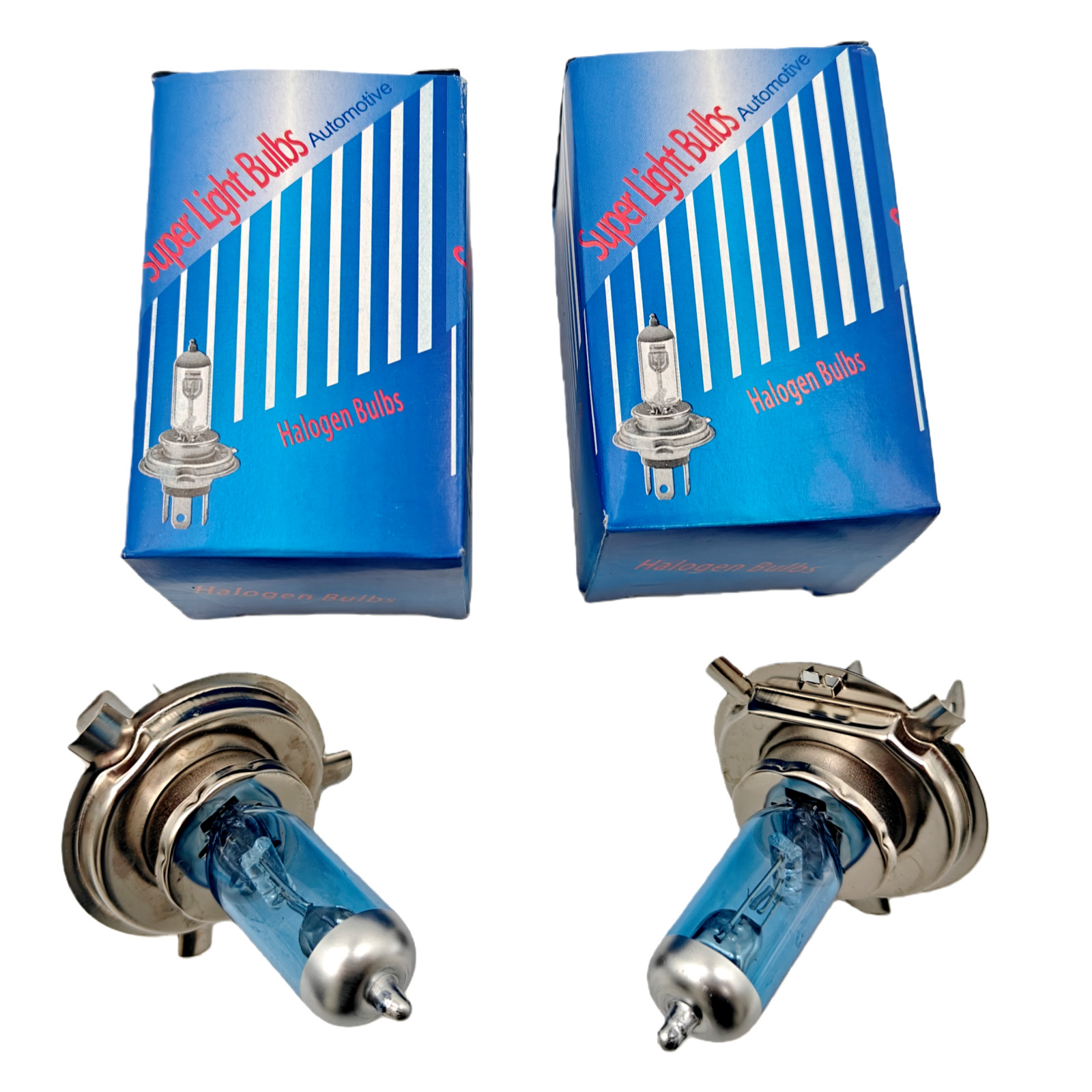 2pcs Automotive H4 9003 12V 100W 6000K Super Bright High Low Beam Halogen Bulbs
