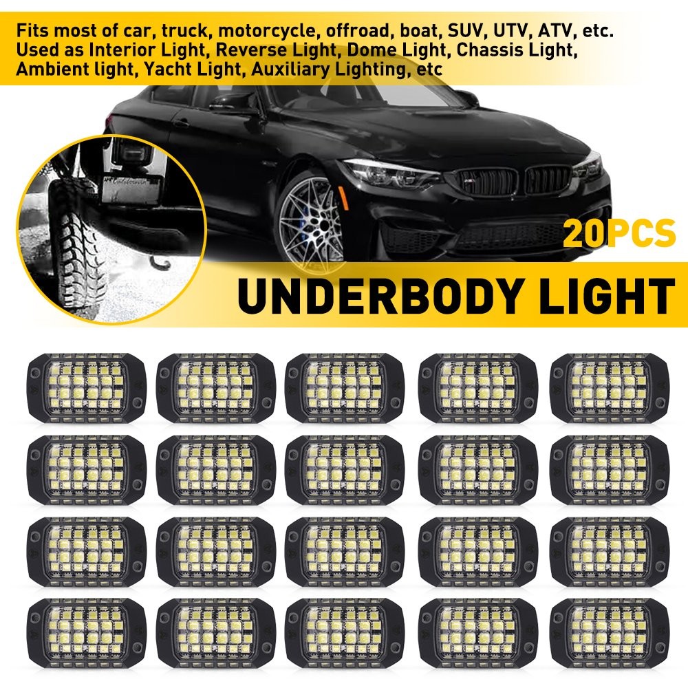 4-20PC Universal Underglow Light Super Bright Pure White Light for Car Truck EXR