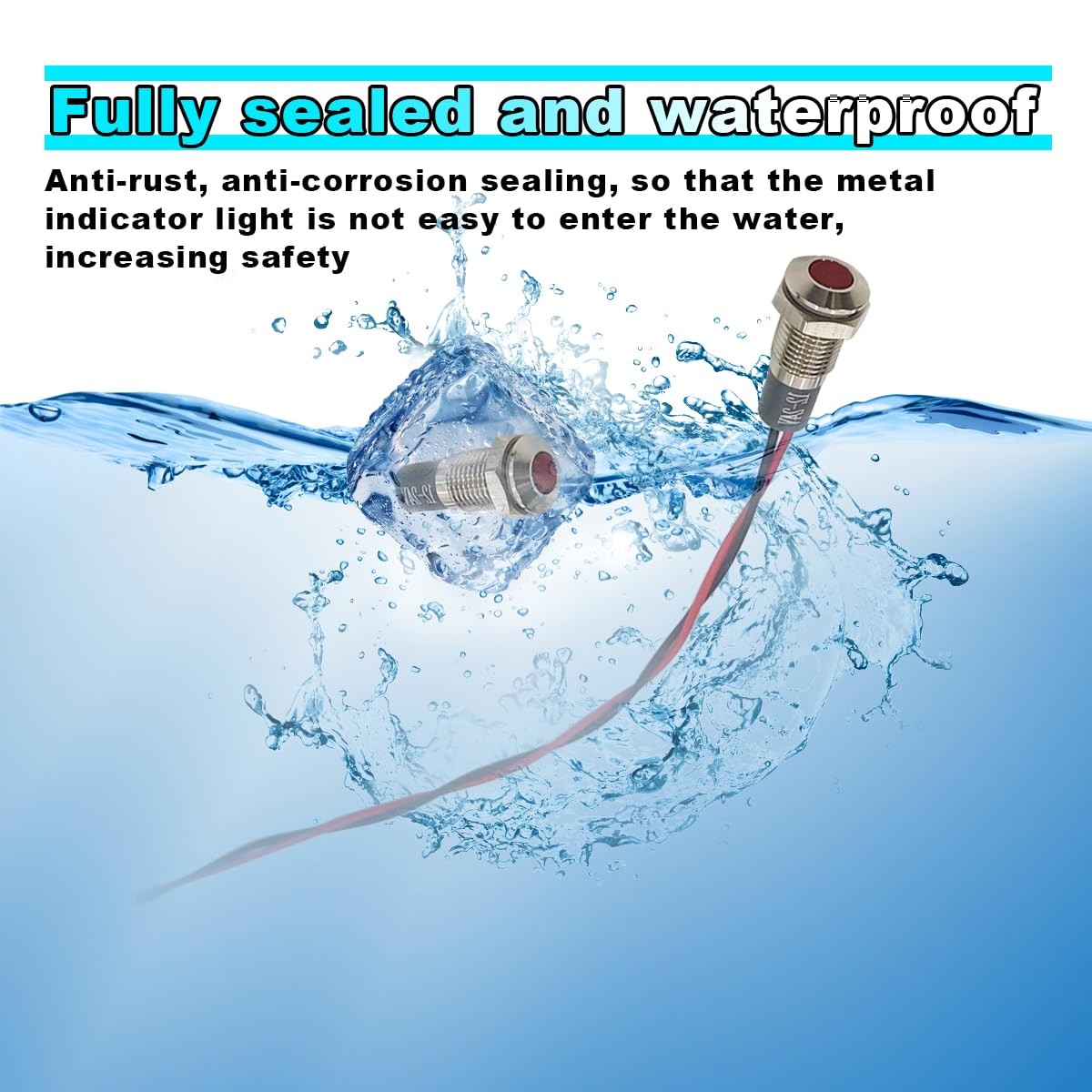 8mm/0.31″ Signal Indicator Light, AC/DC 12V-24V Waterproof Panel Warning Lamps