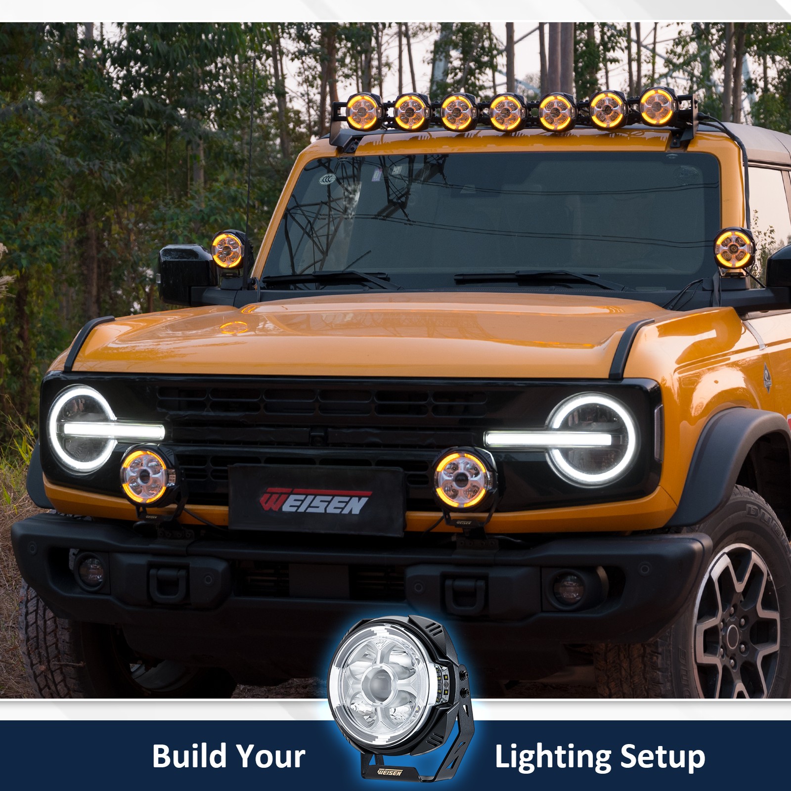 2PCS 7inch 200W 10,800 lm LED Work Lamp Light Bar For Tractor Recovery Truck Van