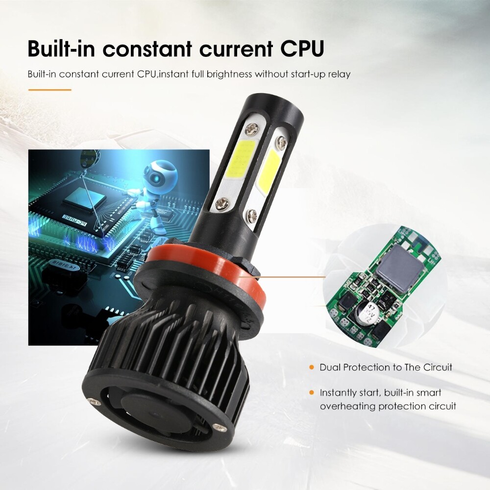 IRONWALLS LED Headlight H11 Low Beam Bulb Kit 360000LM 6000K Ultra Bright 4-side