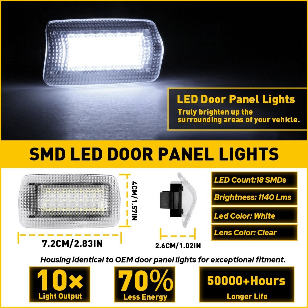 White 18LED Door Courtesy Side Light Clear Lens For 2010-2012 2011 Lexus HS250h