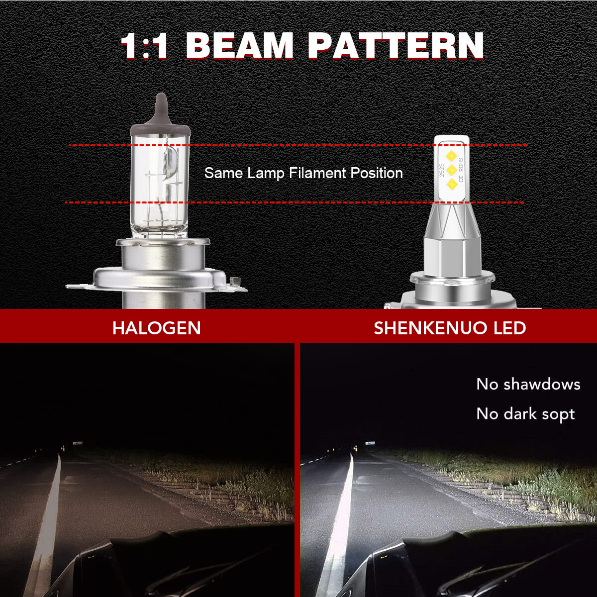 For Yamaha XV1100 1986-1999 Virago 1100 H4 9003 LED Headlights Bulbs Kit