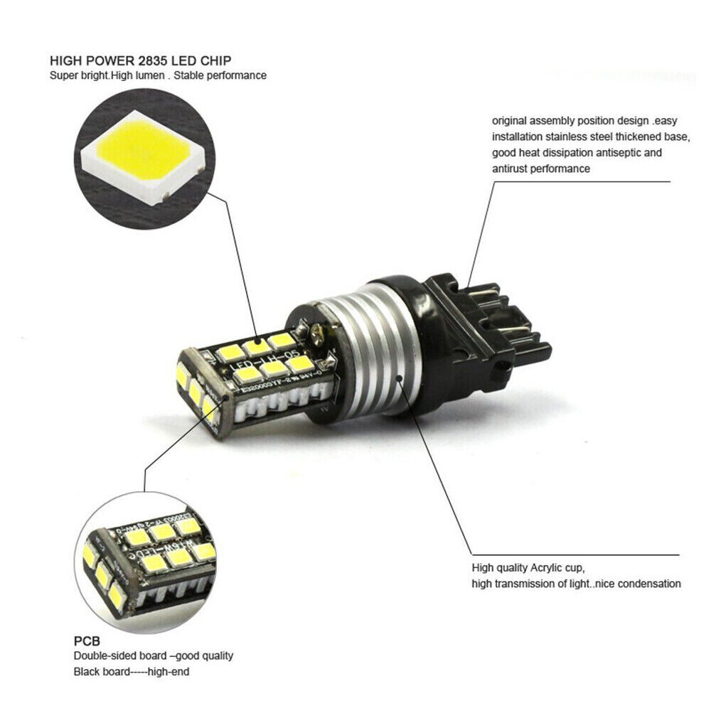 2x 3157 LED 6000K White Daytime Running Light DRL Bulbs For Toyota Tundra Tacoma