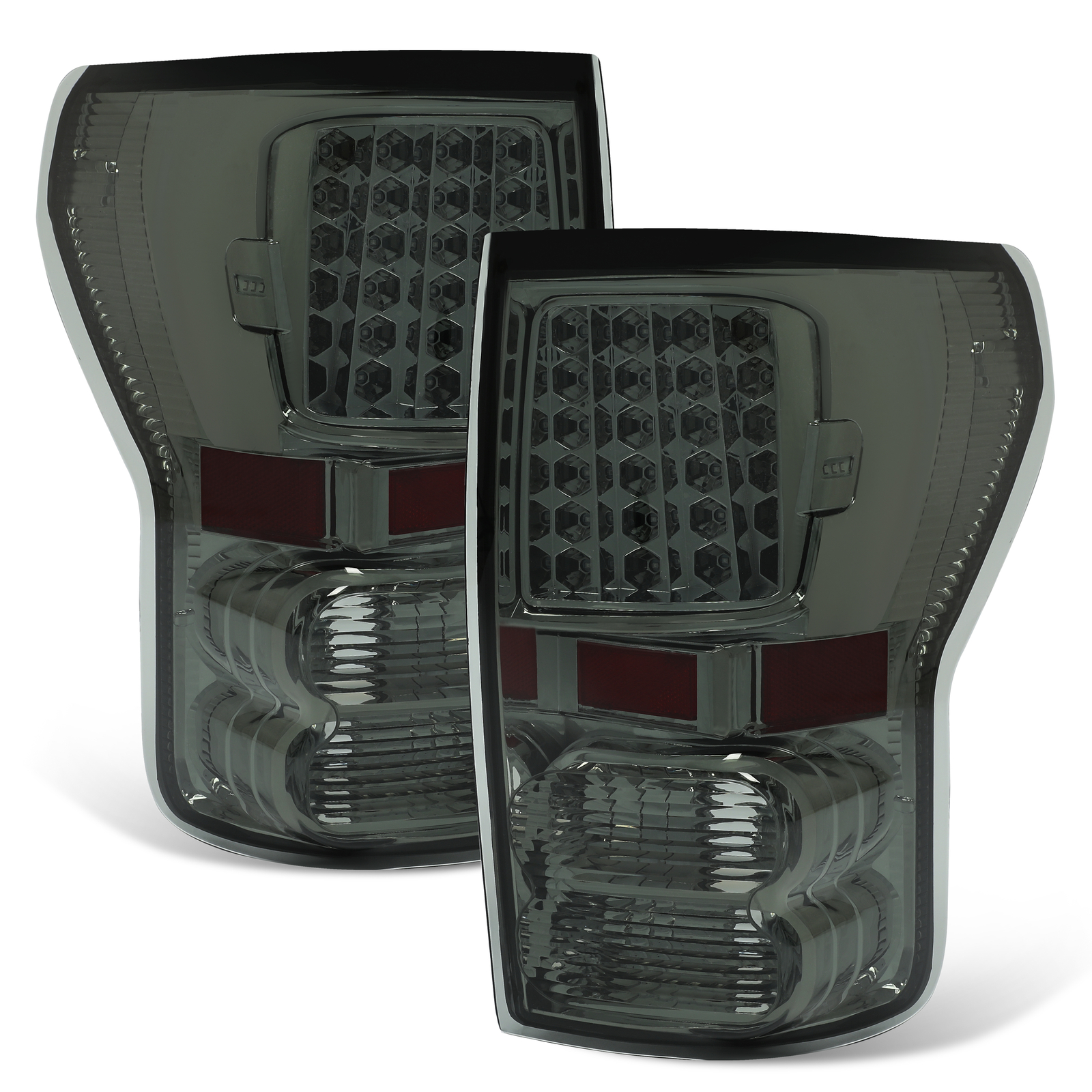 Pair LED Tail Lights Brake Lamps Smoke Lens For Toyota Tundra Pickup 2007-2013