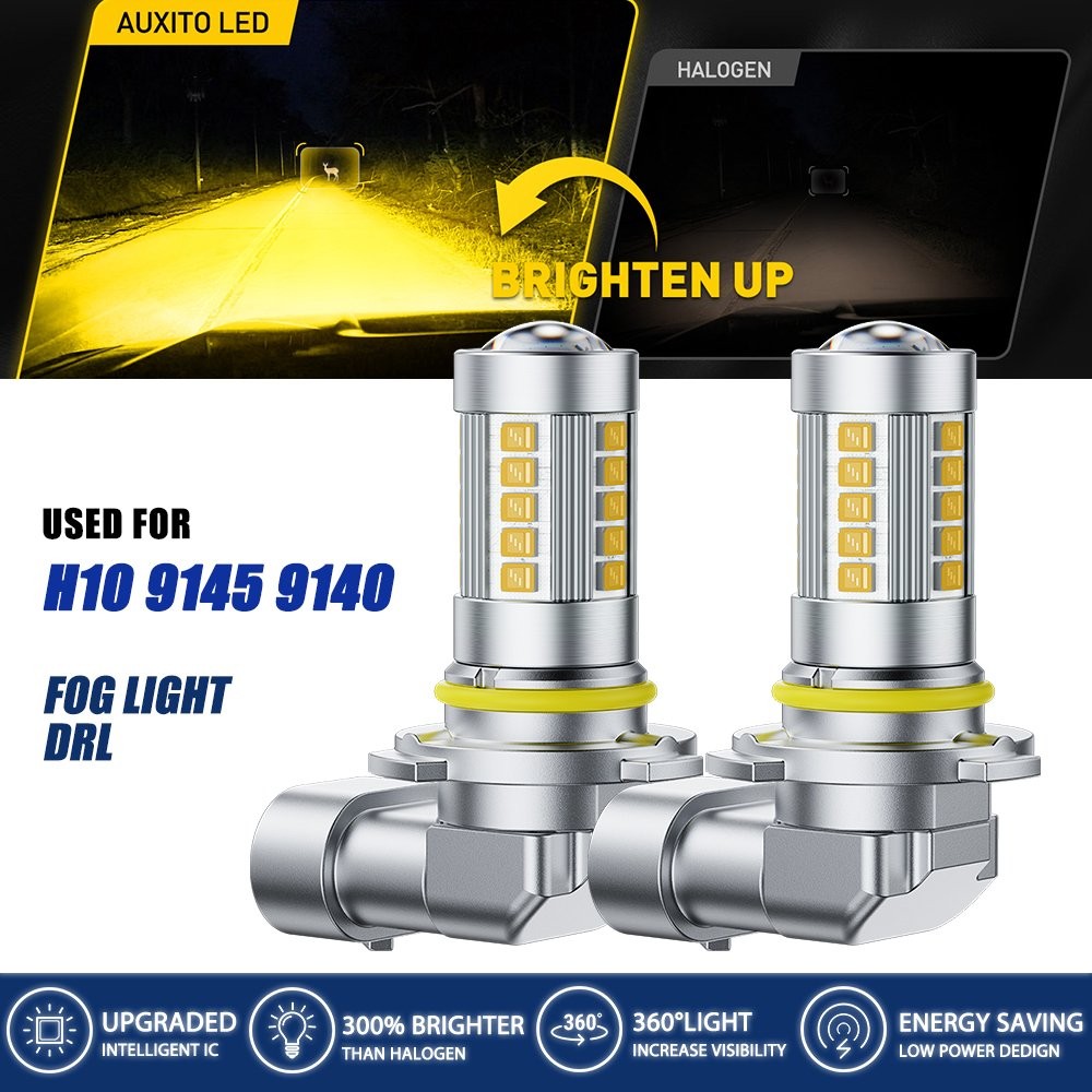 AUXITO 9145 9140 H10 LED Fog Light Bulbs 11W 2000LM 3000K Amber Conversion Kit V