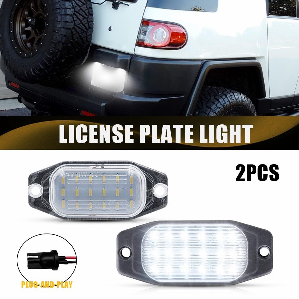 2PCS Chrome LED License Plate Lights for 2007-2014 Toyota FJ Cruiser 6000K White