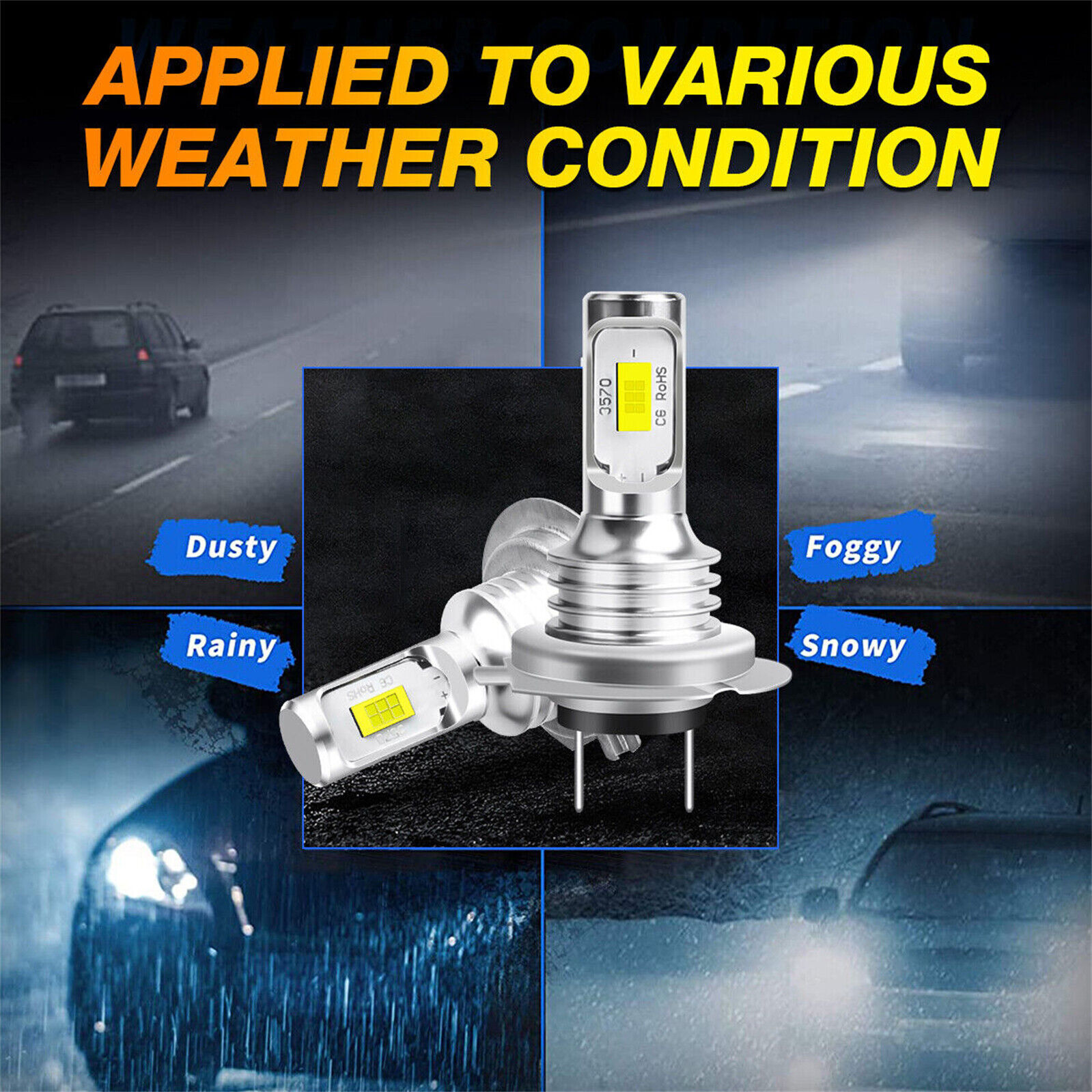 H7 LED Headlight High Low Beam Combo Bulbs For BMW X1 2012-2024 X3 2004-2014