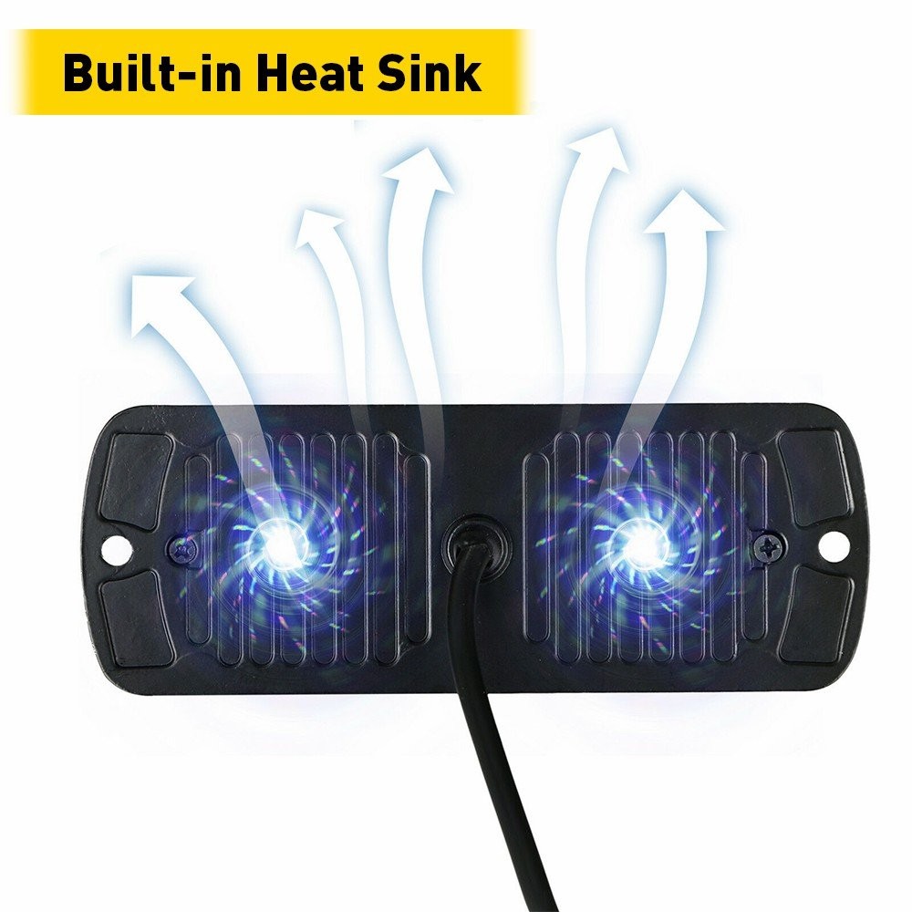 4pcs Car Light Flash 12LED Daytime Running Fog Headlight DC 12V-24V W/ Screws