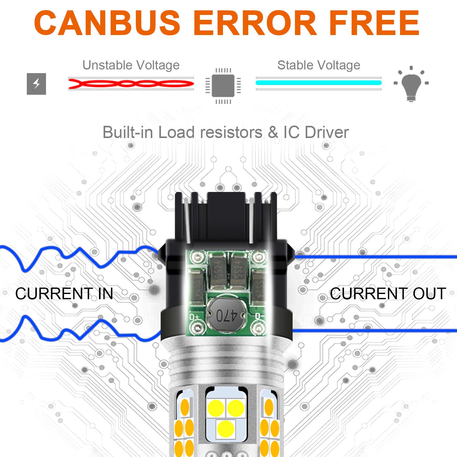 2X Switchback 16-SMD LED Turn Signal Lights Bulbs for Subaru Impreza 2009-2011