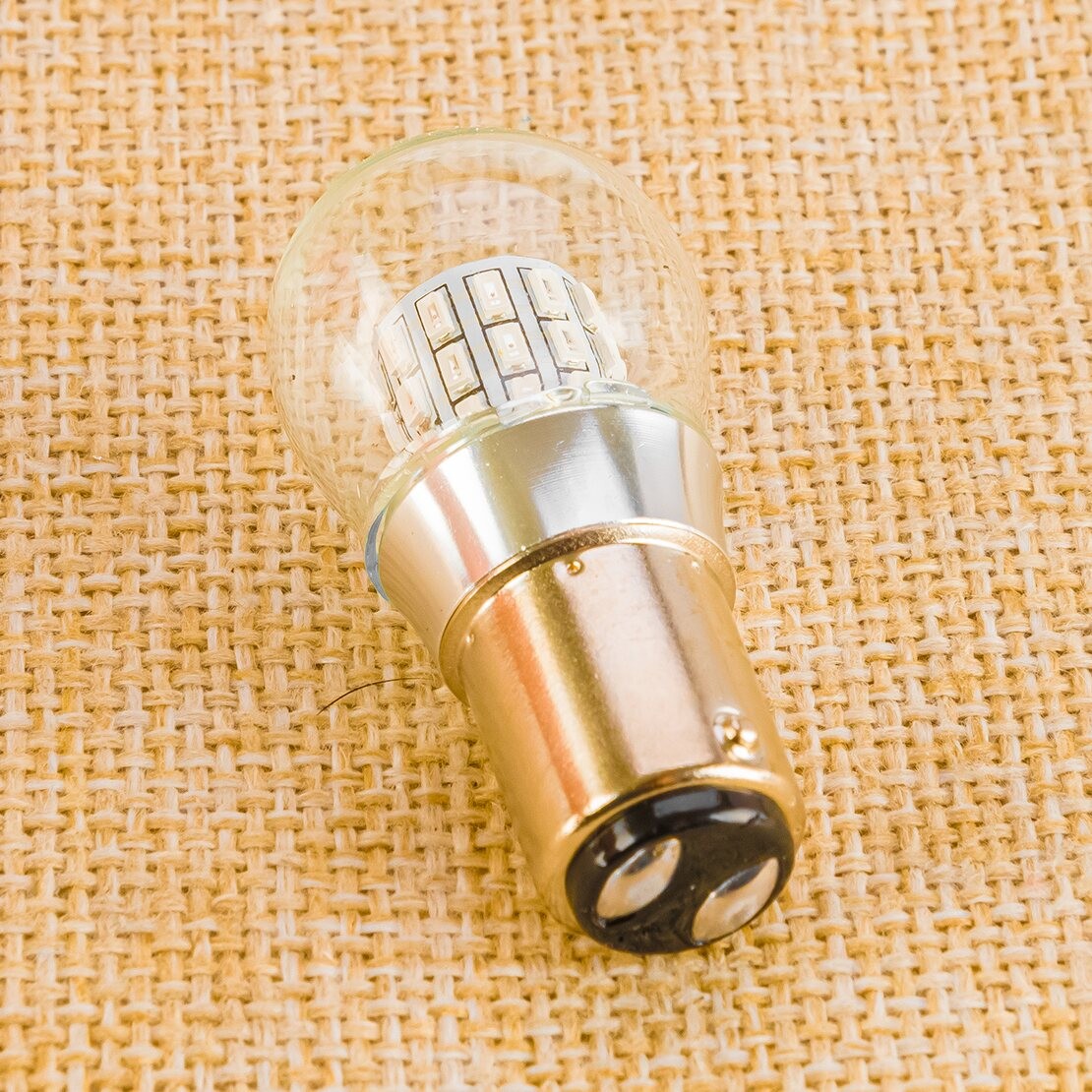 1x Red LED Double Contact Bayonet Turn Signal Light Bulb BA15D 1157 New