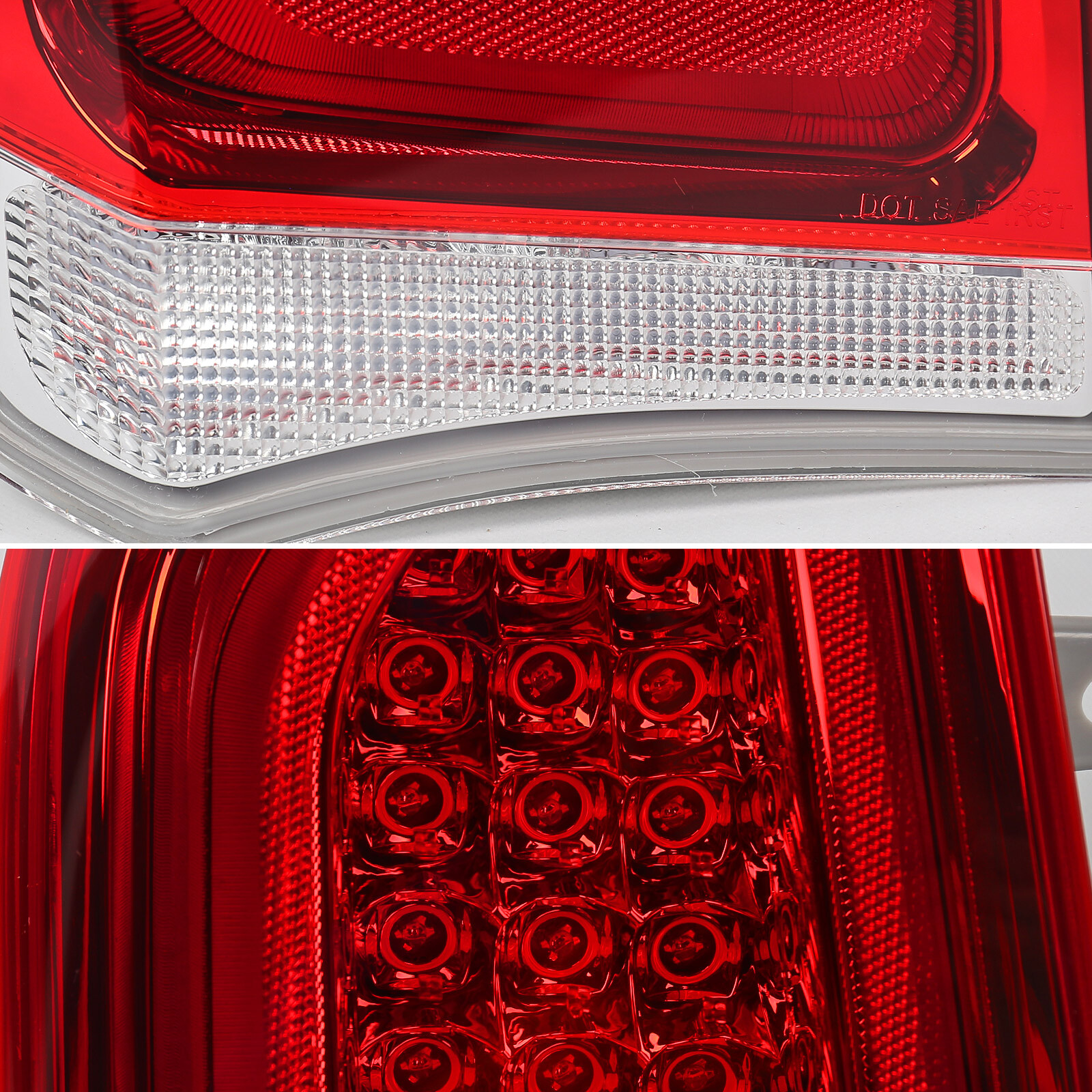 Pair Chrome Trim Full LED Tail Lights For 2015-2023 Chrysler 300 Brake Lamp Side