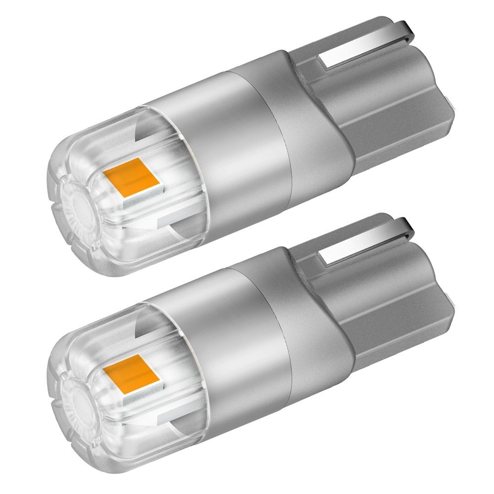 2pcs T10 Yellow LED Side Marker Light Bulb 168 194 2825 CANBUS Error Free Amber