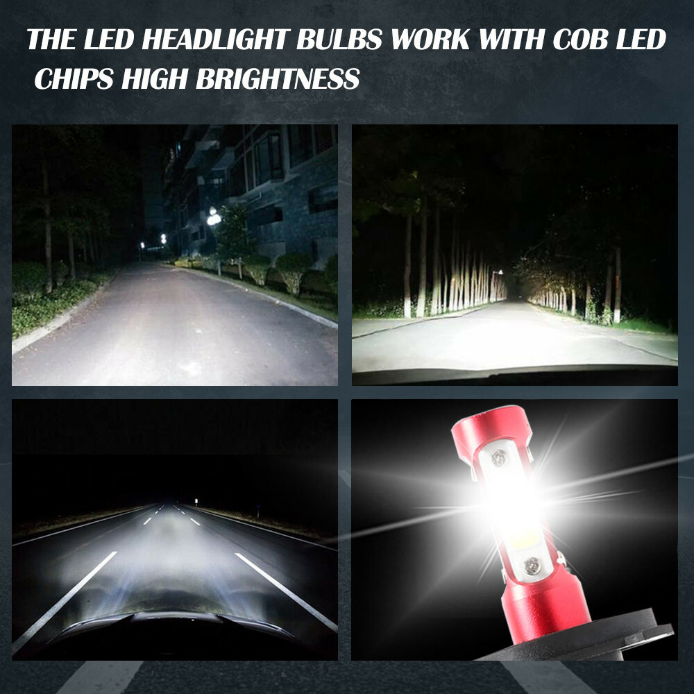 4-Side H4 9003 LED Headlight High Lo Beam Conversion Kit 32000LM 6000K HID White