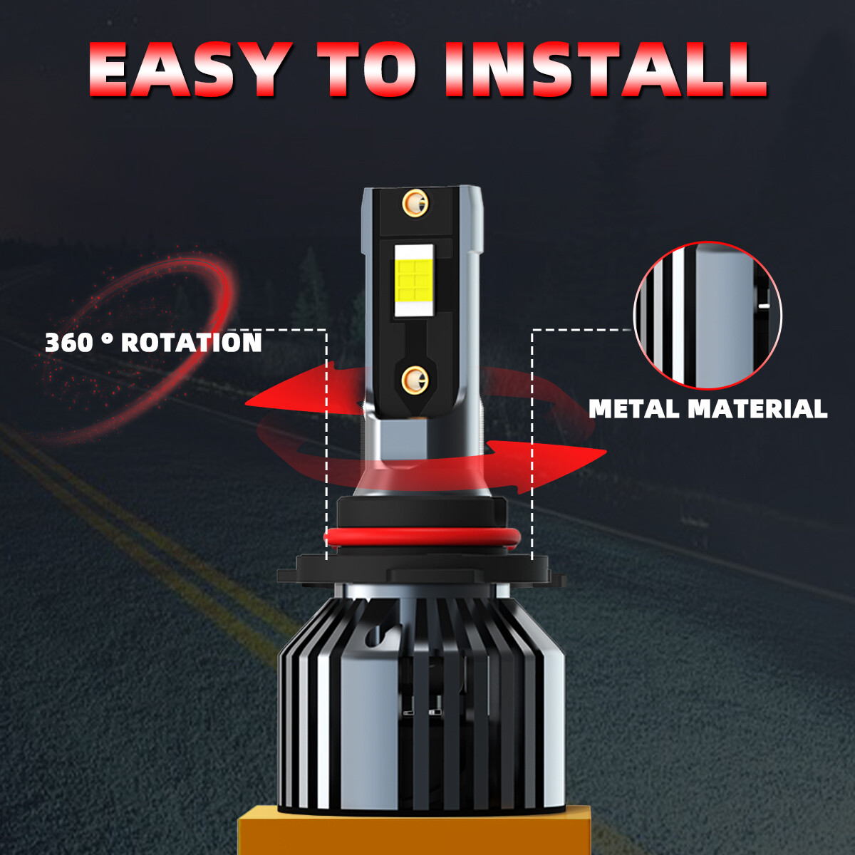 2PCS 9006 LED Headlight Bulb Conversion Kit Low Beam White Super Bright 6500K
