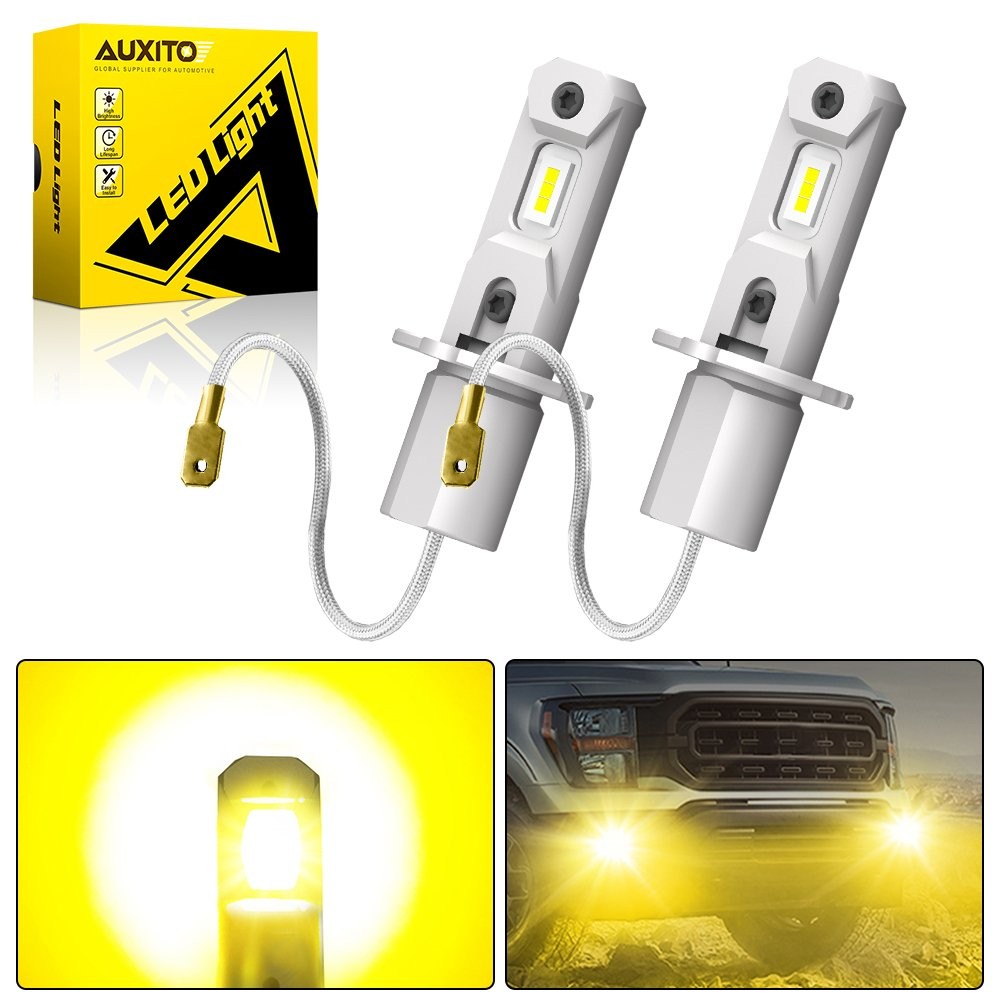 3000K Amber H3 LED Fog Driving Bulbs Light DRL Conversion 4000LM Kit 30W 2PCS