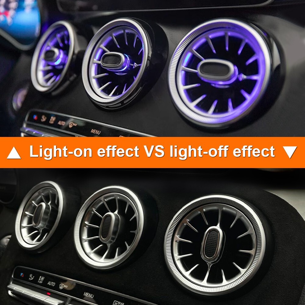 7PCS AC Vent Ambient Light For Mercedes Benz C-Class W205 2019-2021 64 Colors