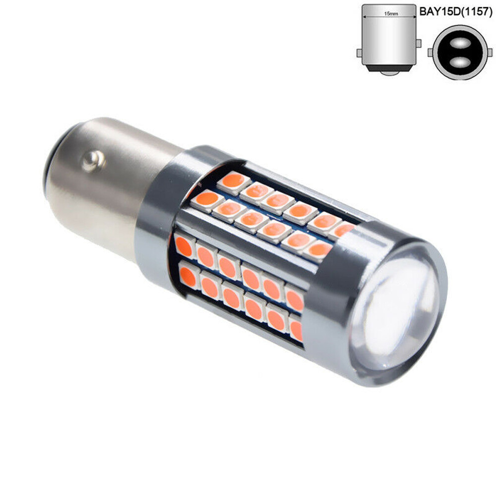 2pcs 1157 LED Red Flash Blinking Brake Tail Light Bulbs For Audi BMW Toyota Etc