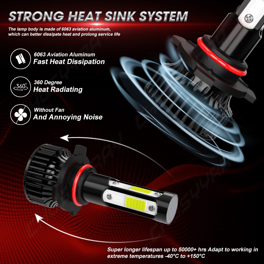 Fit Freightliner M2 106 2011-2017 Front LED Headlight Hi-Low+Fog Light Bulbs Kit