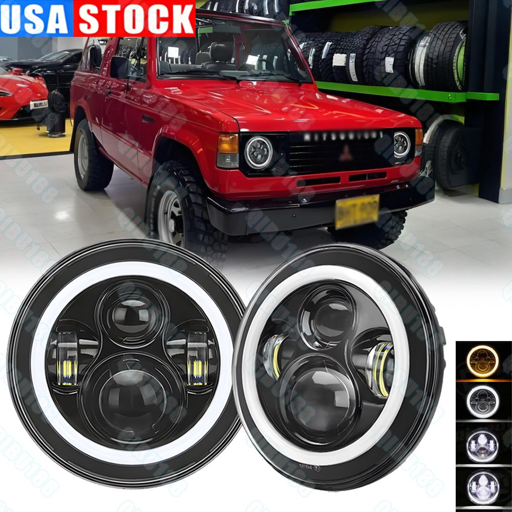 7″ Inch LED Headlights Round High Low Beam DRL fit 1970-1991 Mitsubishi Montero