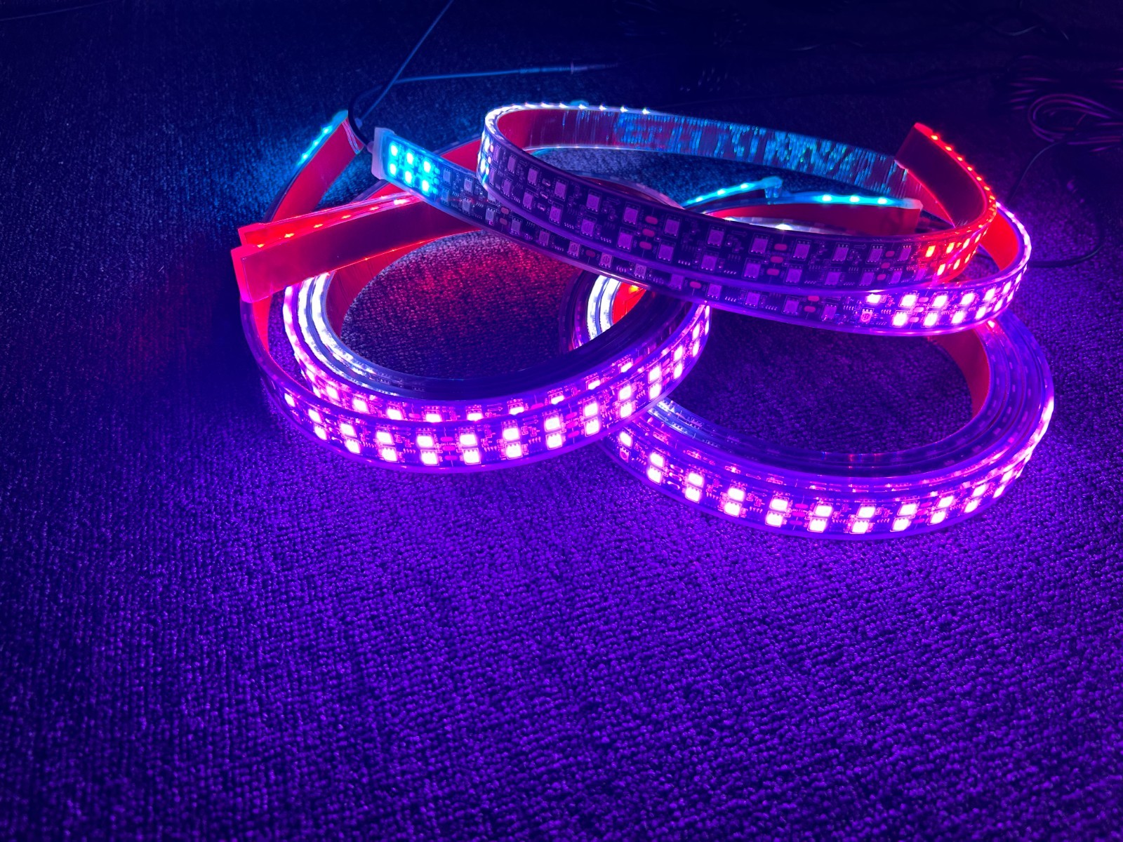 Dream Color Double Row 2x 4FT +2x 6.5FT CHASING Underglow Light Bluetooth Strips