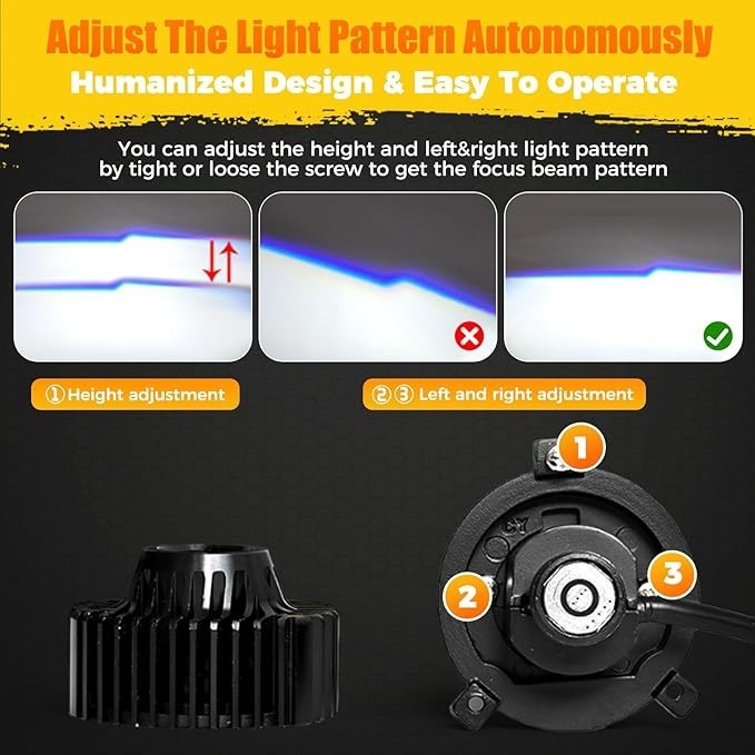 2X LHD H4 Bi-LED Projector Lens Hi/Lo Headlight Mini Bulbs 30000Lm 120W Retrofit