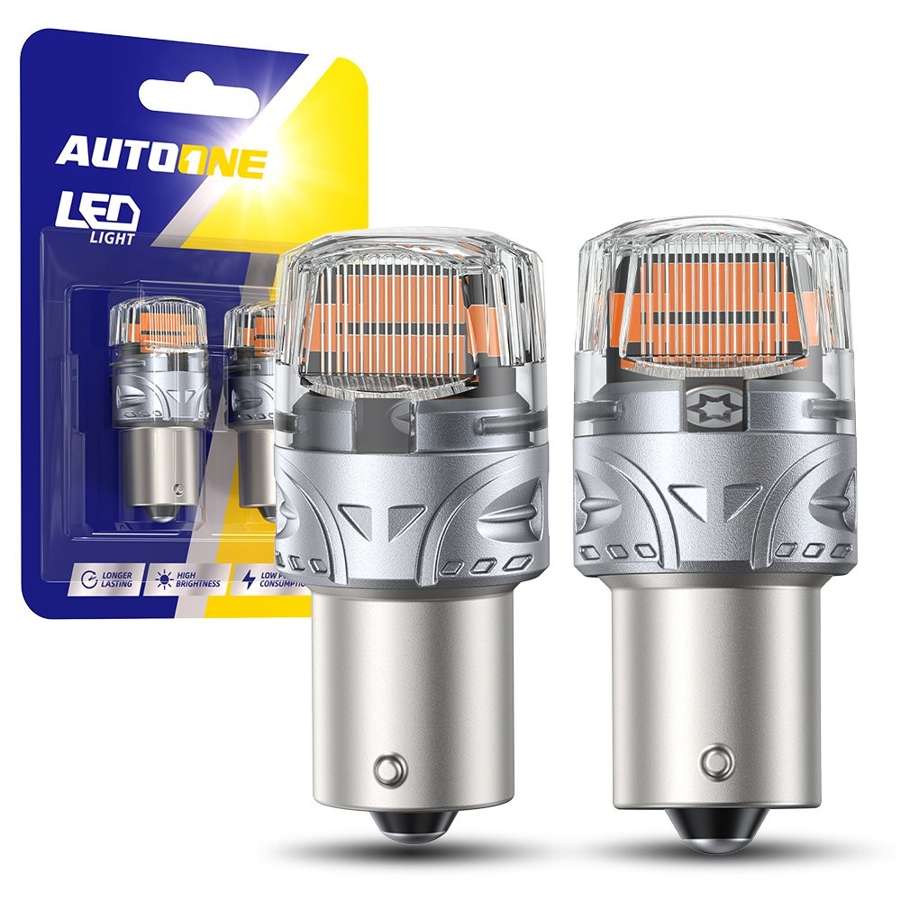 For 2x AUTOONE 1156 7506 LED Turn Signal Blinker Light Amber Yellow Bright Bulb