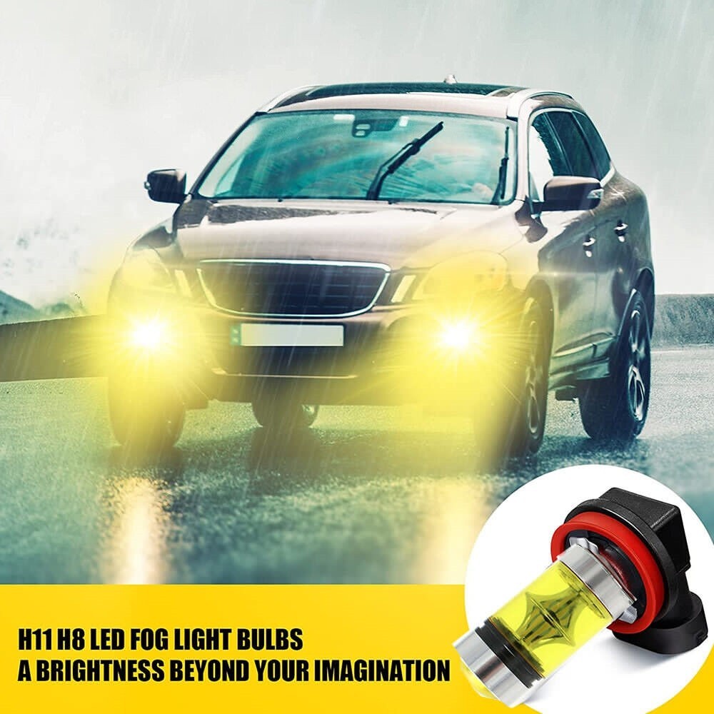 2 Pack H8 H11 LED Fog Light Bulbs 6000K 1200LM Brightness Waterproof Plug & Play