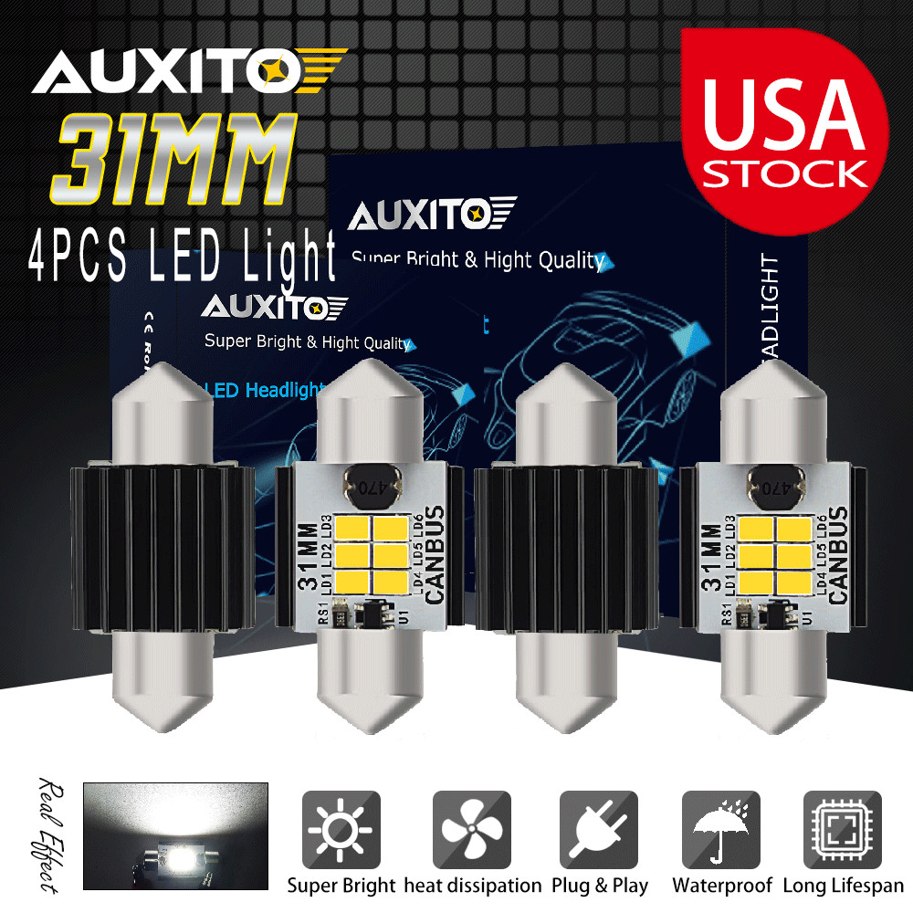 4PCS White 31MM CANBUS Error Free 3020SMD Festoon LED Interior Map Dome Bulbs