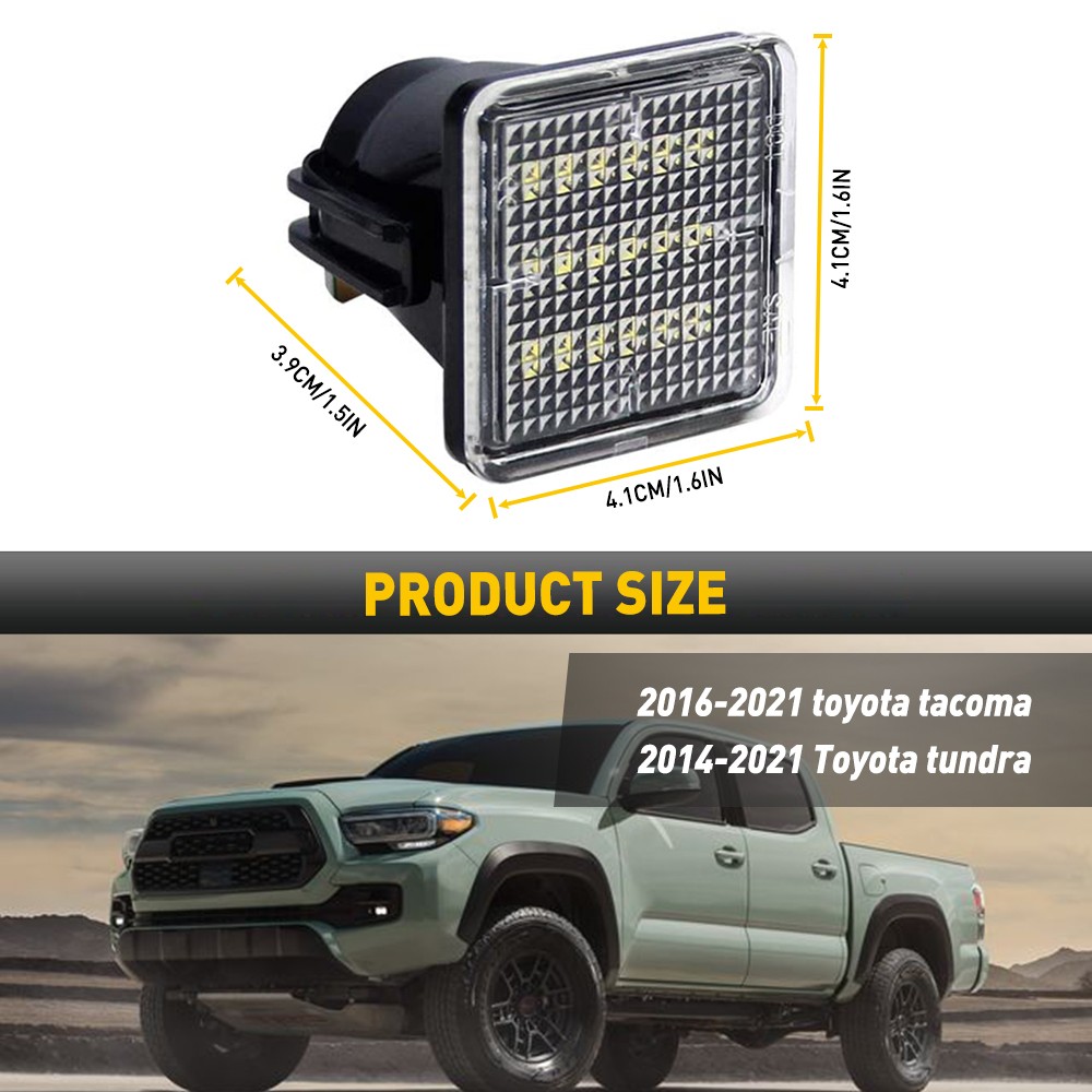 For TOYOTA Tacoma 2016-2021 2x LED White License Plate Light