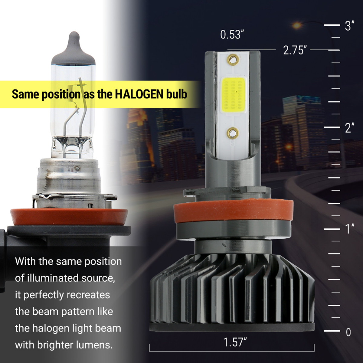 LED Headlight Kit H11 6000K White Low Beam Bulbs for HONDA CR-V 2015-2019
