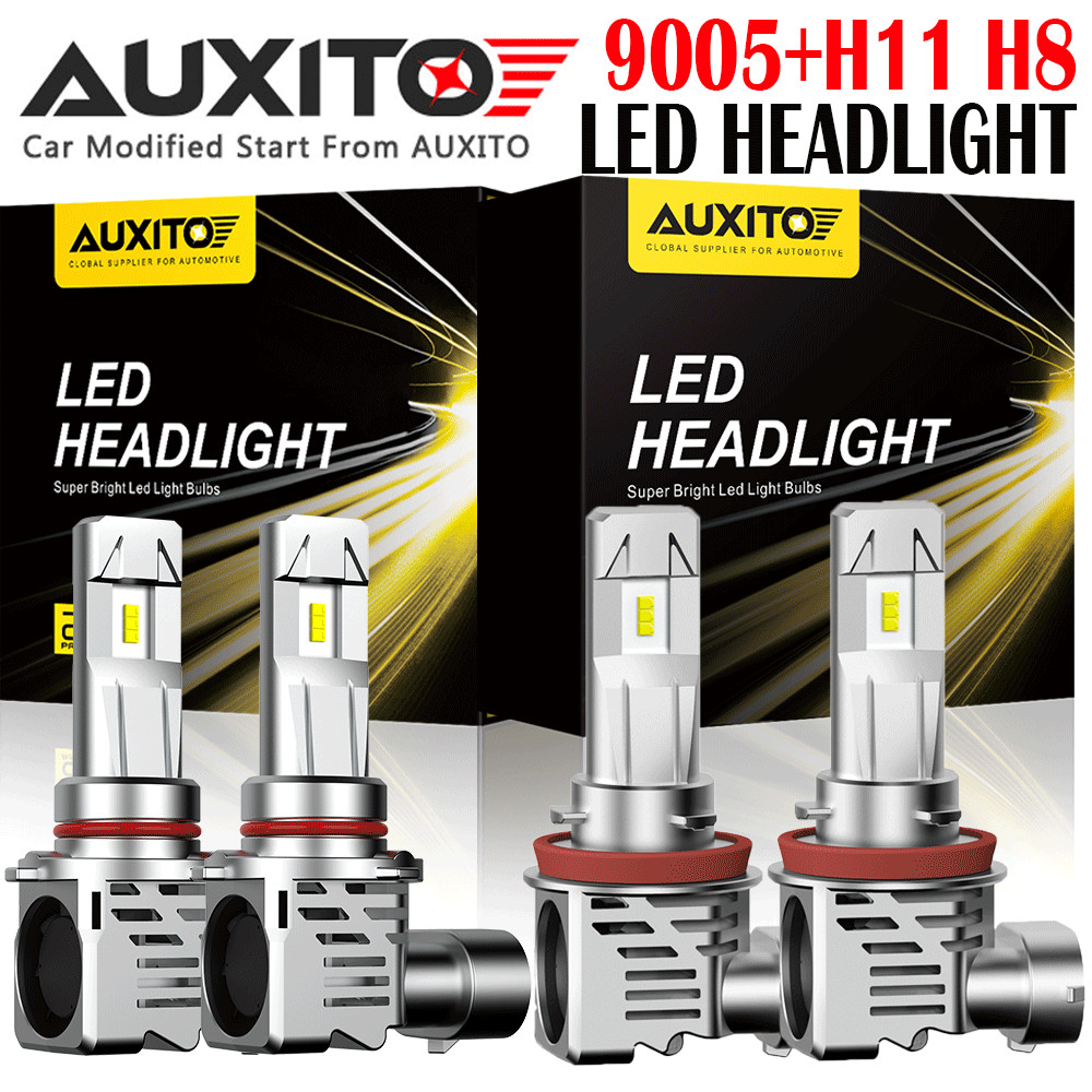 AUXITO 9005 H11 LED Combo Headlight Bulb High Low Beam 6500K Bright White M3 EXC