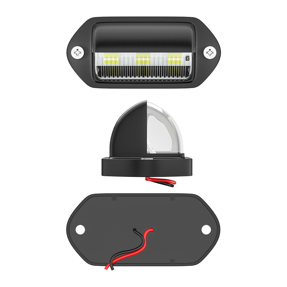 2Pcs LED License Plate Light Tag Lamps Assembly Replacement for Truck Trailer RV