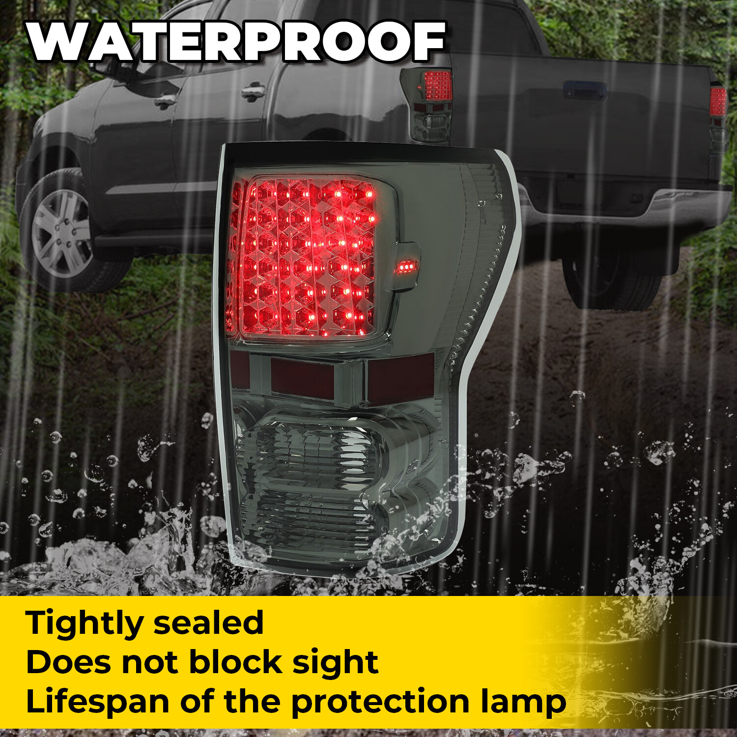 Pair LED Tail Lights Brake Lamps Smoke Lens For Toyota Tundra Pickup 2007-2013