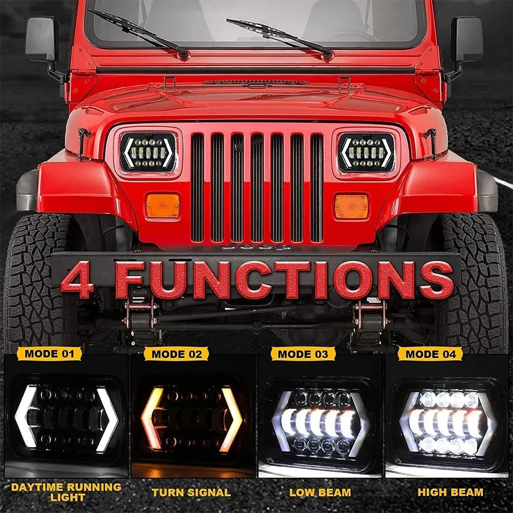Fit Chevrolet Astro Express Cargo Van 2PCS 5X7″ 7×6 LED Headlights High/Low DRL