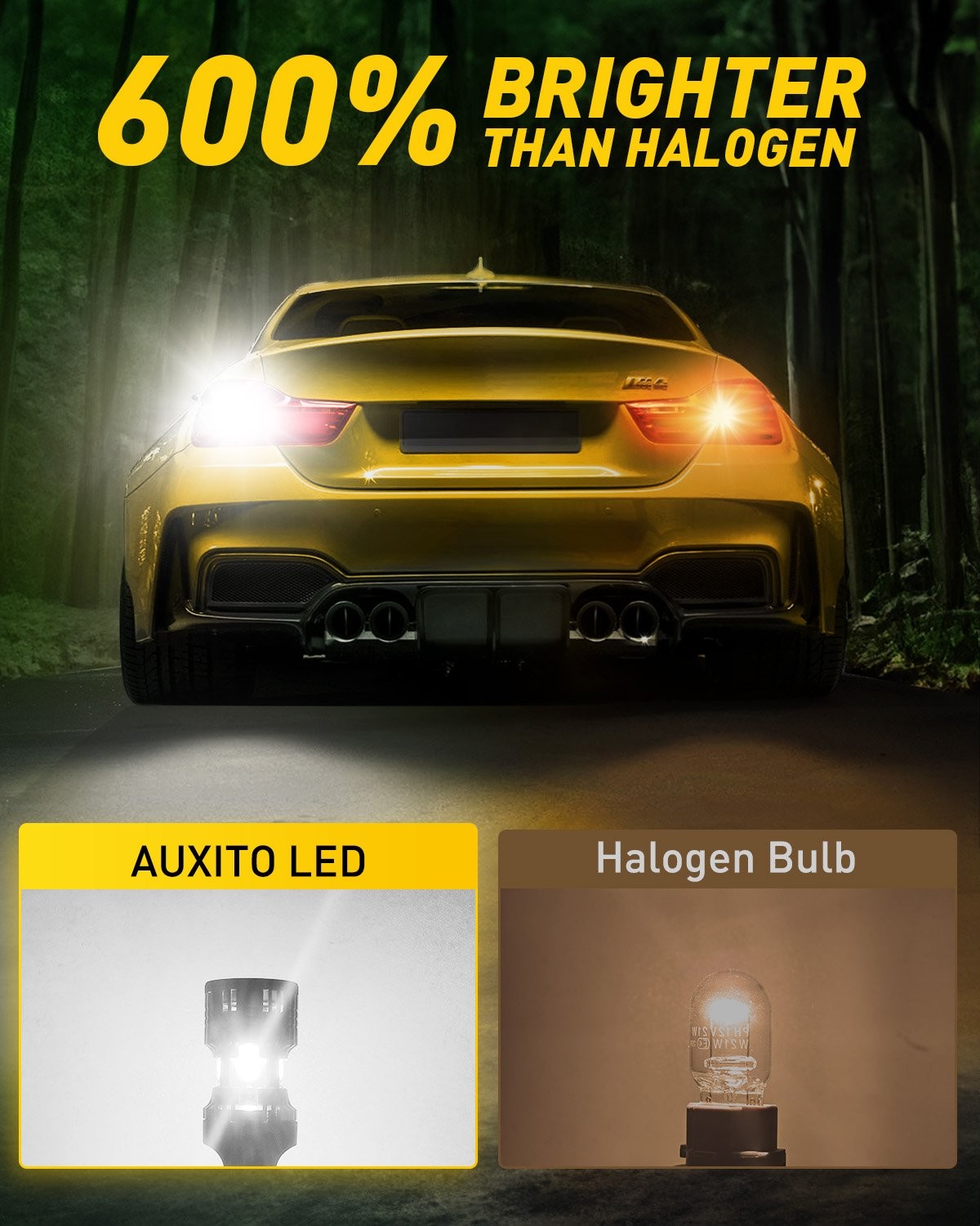 7443 Super Bright LED Bulbs with Built-in Resistor Anti Hyper 6000K White Lamps*