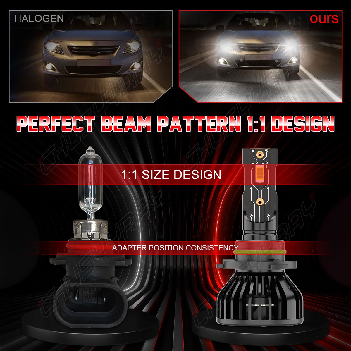 2PCS 9006 LED Headlight Bulb Conversion Kit Low Beam White Super Bright 6000K