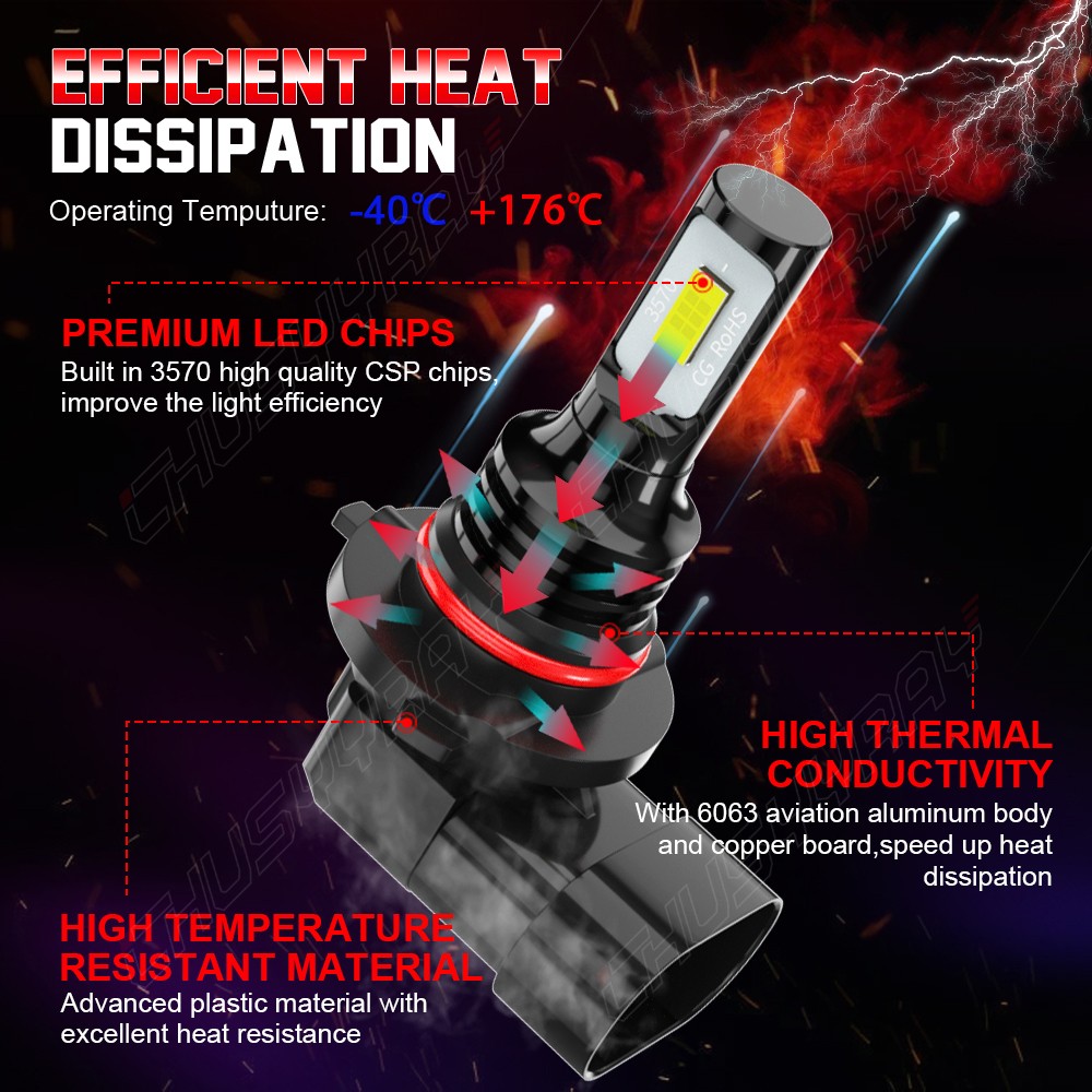9005 H7 LED Headlight Kit Aviation Aluminum 5000 Lumens