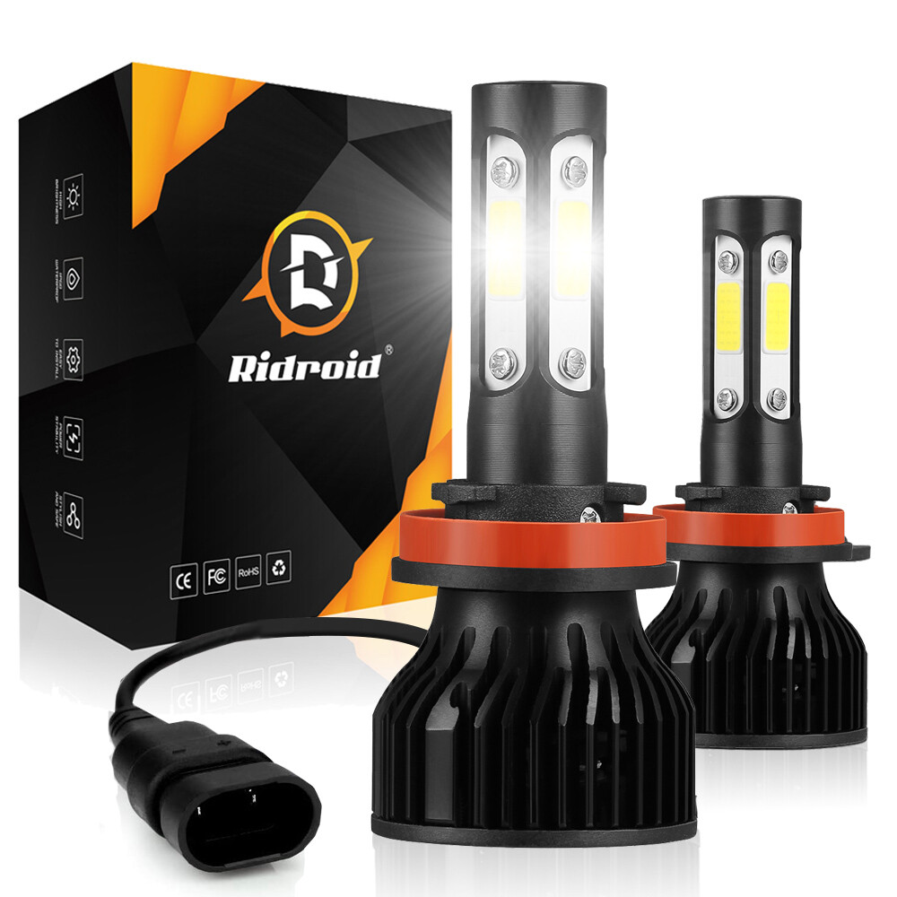 4-sides H11 LED Headlight Kit Low Beam Bulb Super Bright 6000K 60Day Free Return