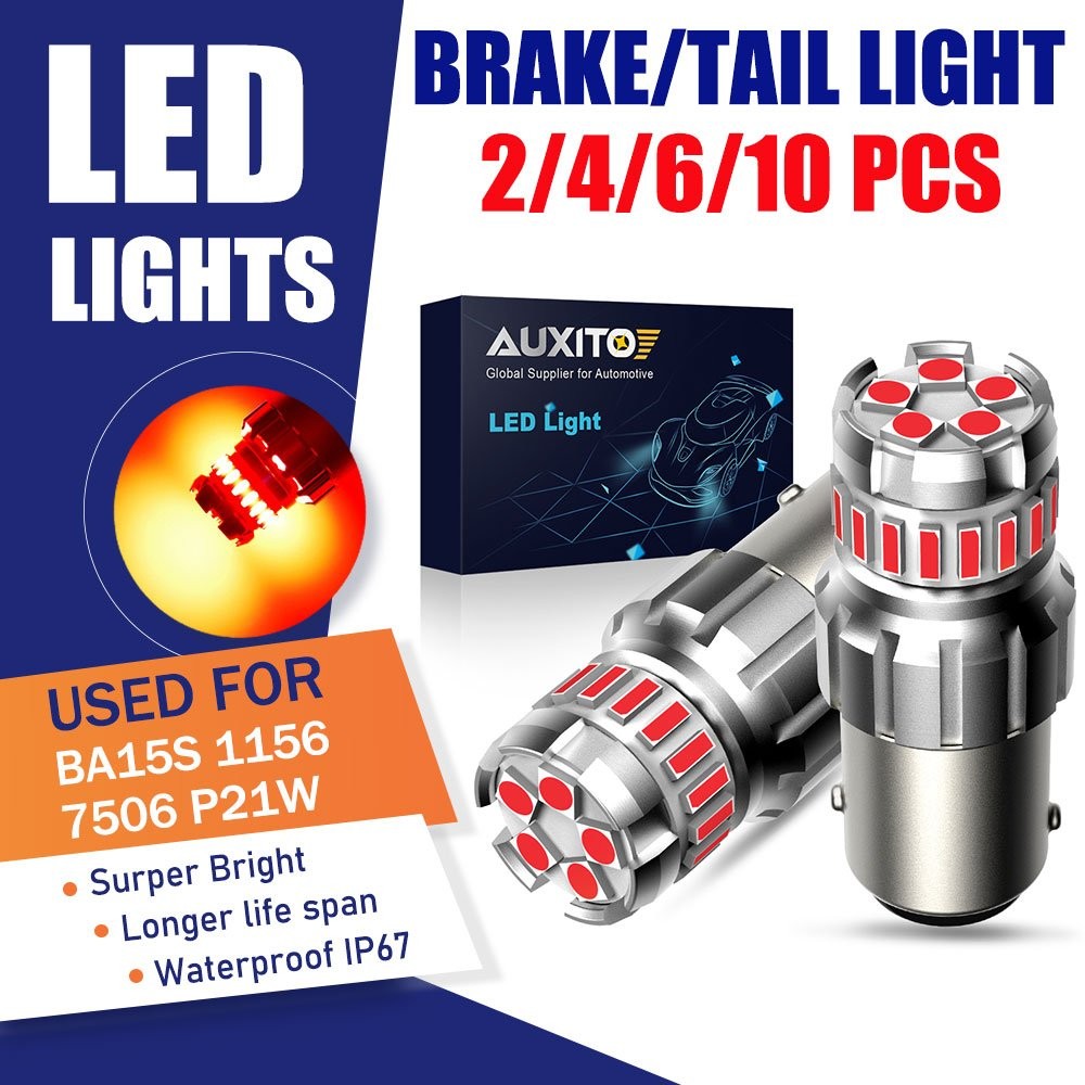 AUXITO F23 Red 1156 7506 BA15S LED Tail Brake Stop Signal Light CANBUS 2-10PCS