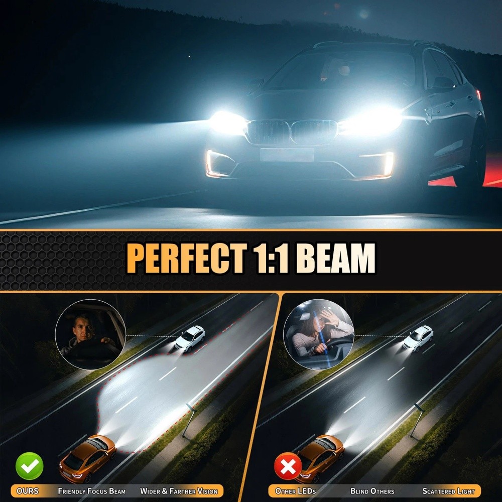 H11 9005 Combo LED Headlight Bulbs High Low Beam Lamp Conversion Kits 6500K
