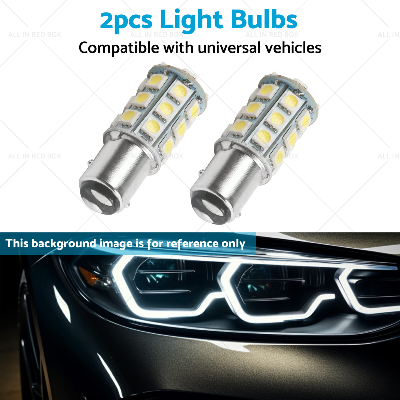 2x 12V BA15D LED White 27 SMD 5050 Suitable for Caravan Car Auto Indicator