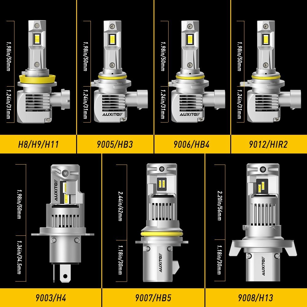 30000LM AUXITO LED Headlight Bulbs High Low Beam 140W Super Bright 6000K White