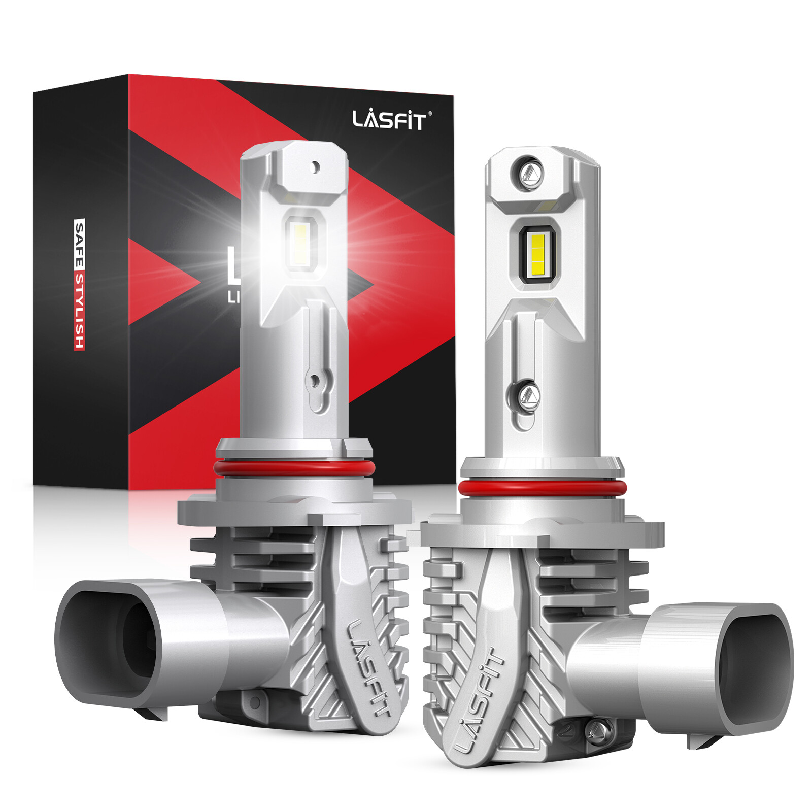 Lasfit 9006 LED Headlight Bulbs Conversion Kit Low Beam 6000K Fanless White 2x