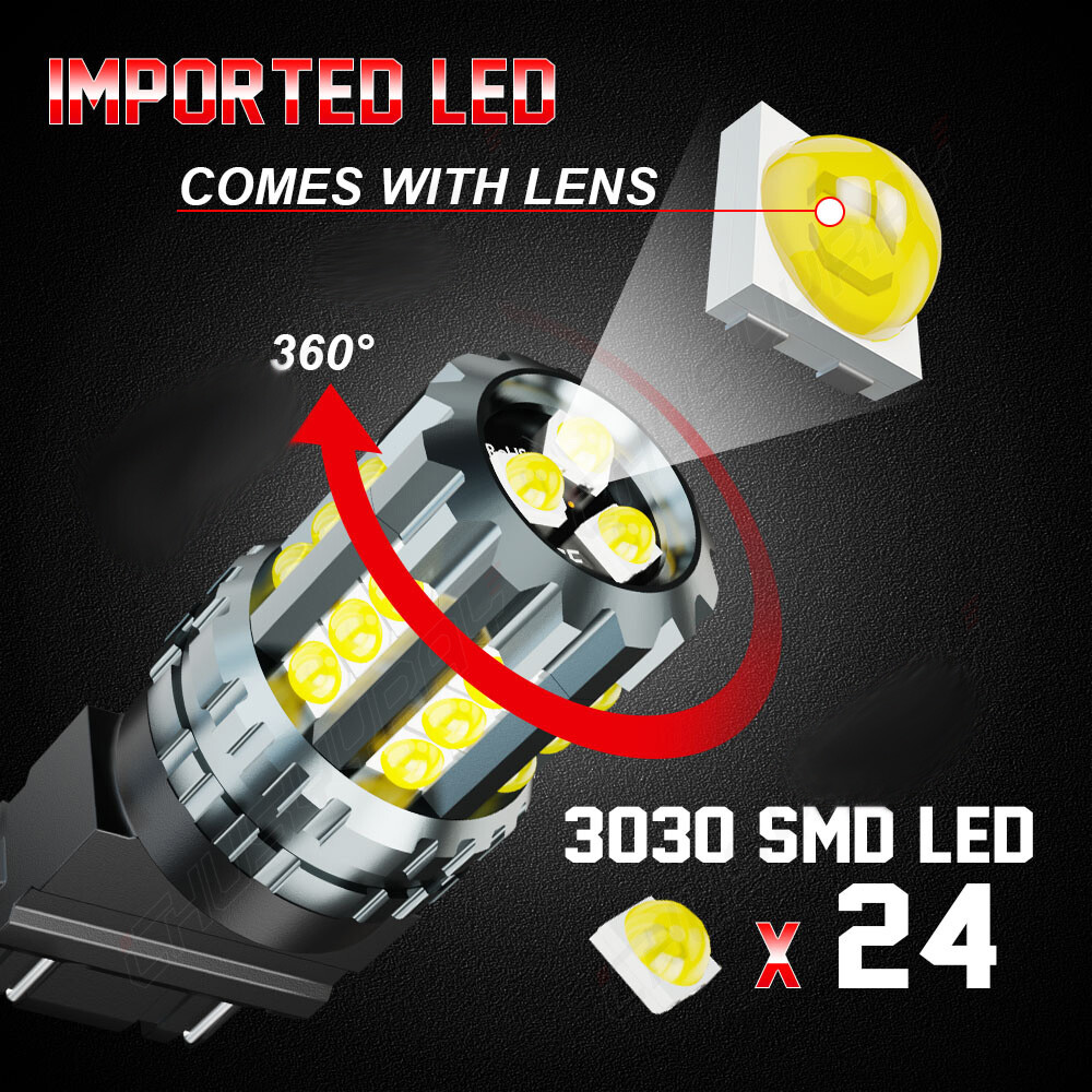 1000LM White 3156 3157 LED Reverse Backup Light Bulb For 2015-2021 Ford Mustang