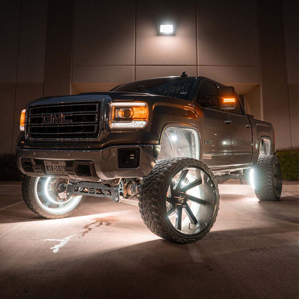 MICTUNING RGBW LED Rock Lights Kits 8 Pods Wireless Control Car Underglow Lights