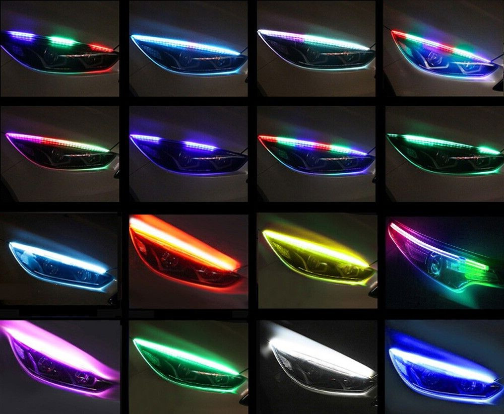 BT RGB Neon Charm Dynamic Magic Color 24″ Strips Flow Chase Indicator for Toyota