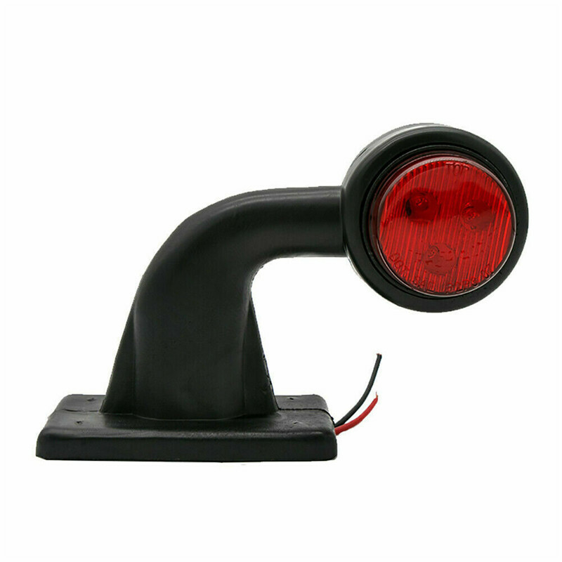 2x Dual Side LED Side Marker Light Elbow Rubber Outline Rear Trailer Truck Lorry
