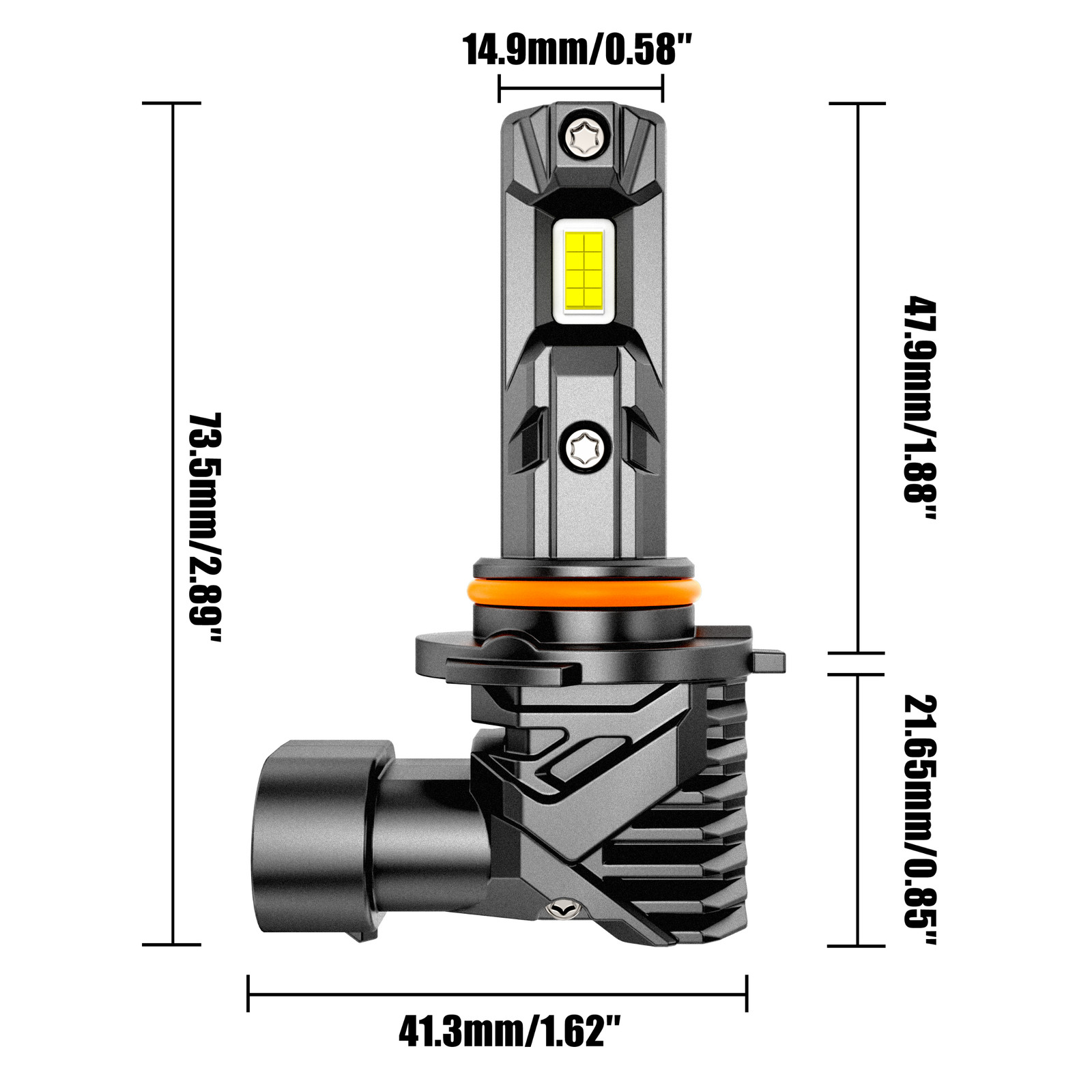 AUXBEAM 9005/HB3 H11 LED Headlight 4 Bulbs 25000LM 6500K Super Bright White 1:1